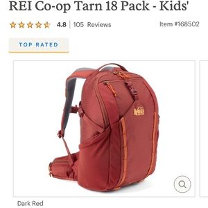 Burnt Orange REI Tarn 18 kids backpack